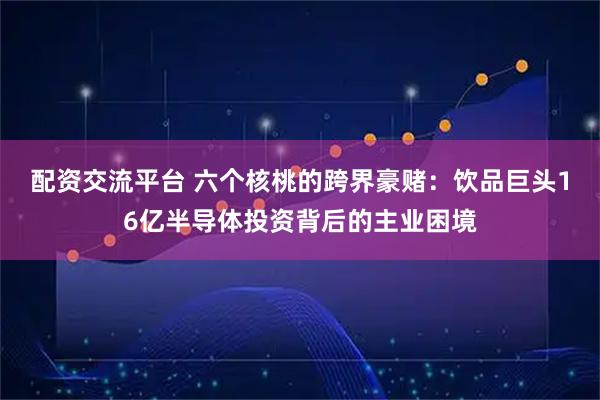 配资交流平台 六个核桃的跨界豪赌:饮品巨头16亿半导体投资背后的主业困境